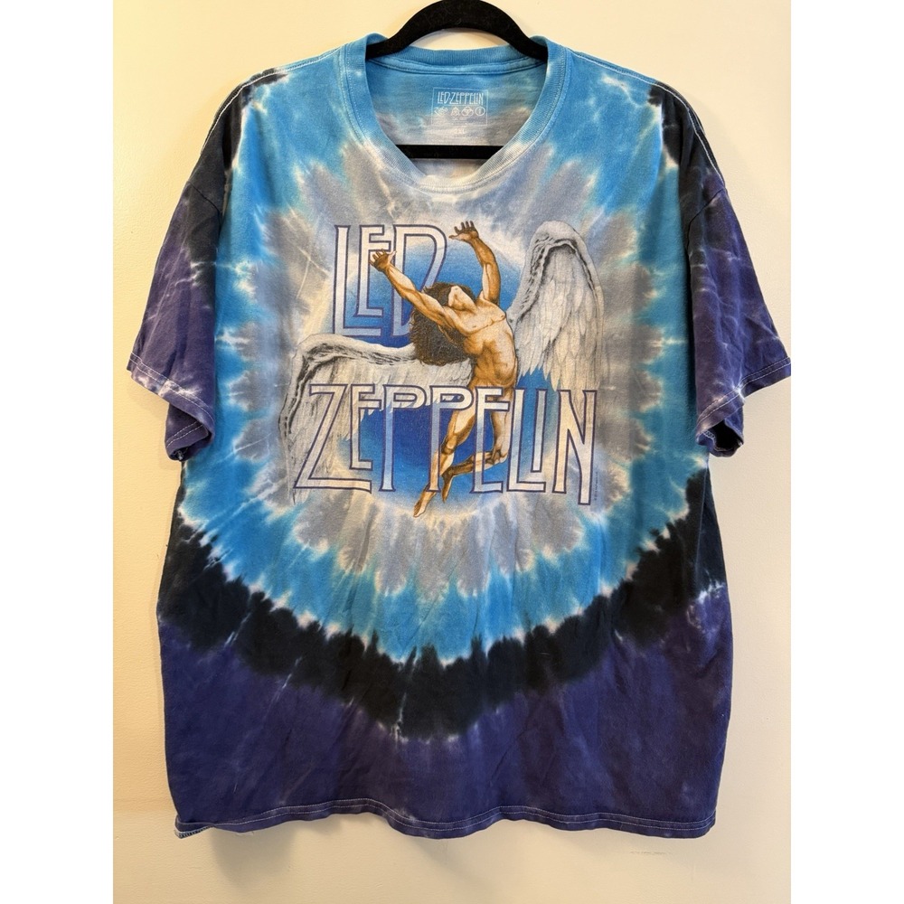Led Zeppelin Tie-Dye Graphic T-Shirt Adult 2XL Music Rock & Pop Band Tee